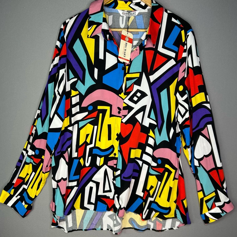 Geometric Print Blouse